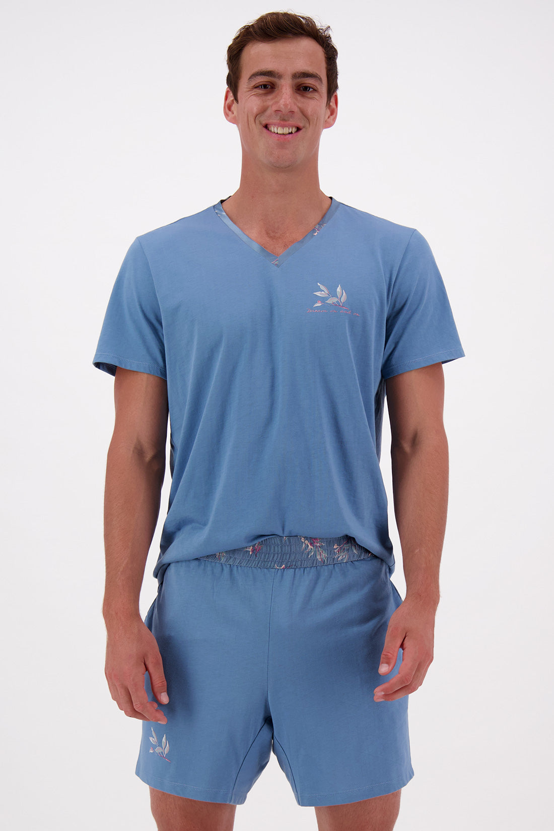 Men's Sleep Set - Australian Super Cotton Shirt and Shorts - Pure Dreamwear