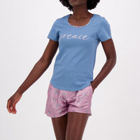 Sleep Set - Blue Shirt and Pink Shorts
